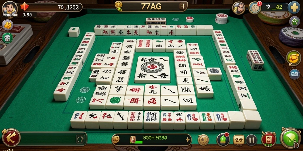 Tampilan menarik dari gameplay Mahjong di 77AG.