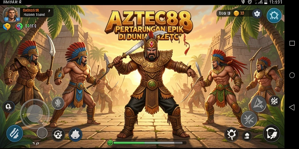 Gameplay pertarungan seru dan grafis yang menakjubkan di AZTEC88.