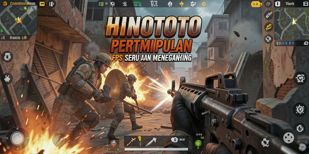 Gameplay HINOTOTO yang intens dan mendebarkan di medan perang.
