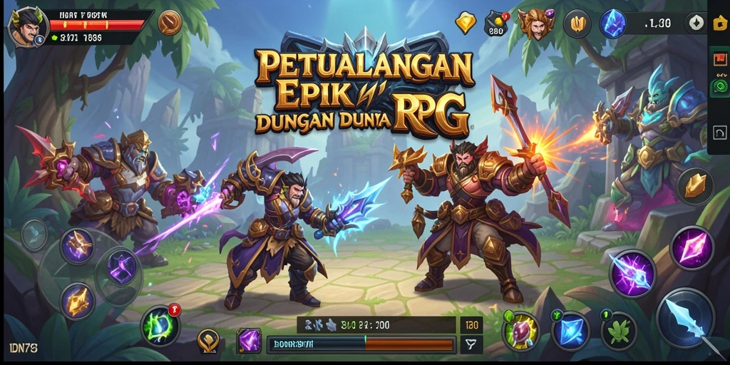 Screenshot gameplay IDN789 menampilkan pertempuran epik dan eksplorasi dunia fantastis.