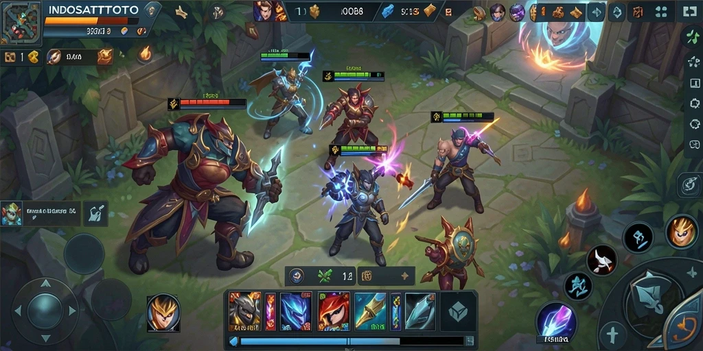 Screenshot gameplay INDOSATTOTO yang menunjukkan aksi pertarungan seru.