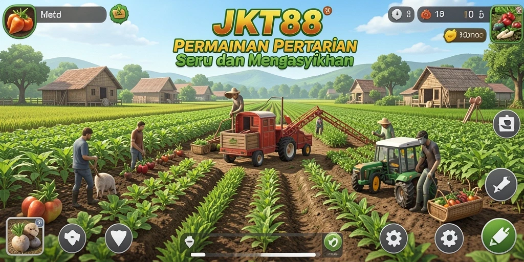 Tampilan gameplay JKT88 yang menarik dengan pertanian yang indah.