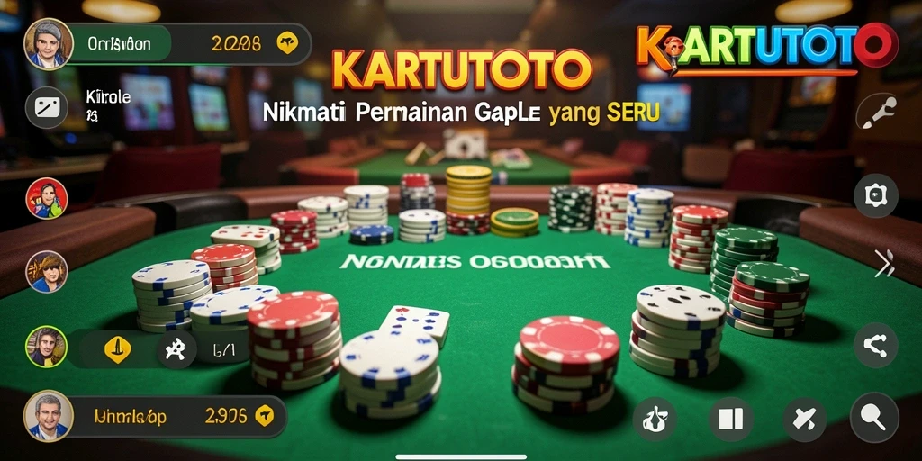 Tampilan gameplay seru KARTUTOTO dalam format Gaple yang menarik.