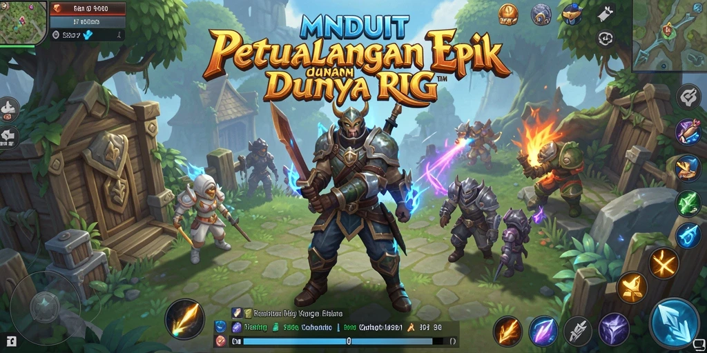 Tangkapan layar permainan RPG MNDUIT menampilkan aksi pertempuran yang mendebarkan.