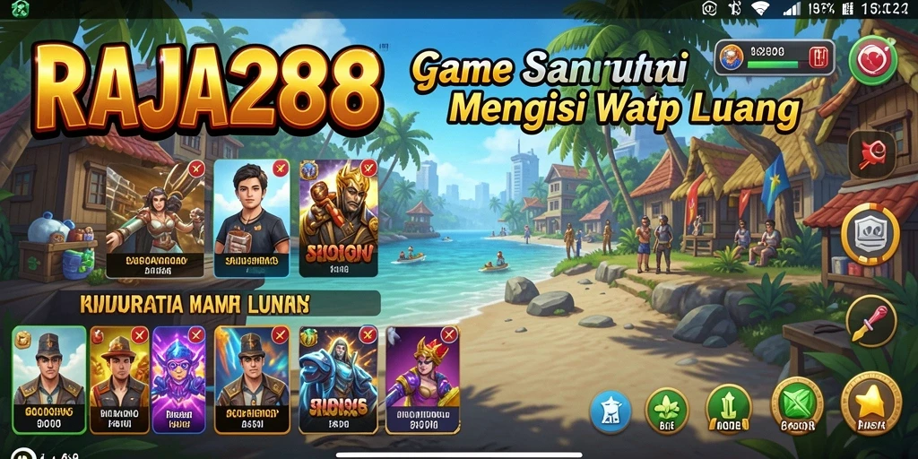Tampilan gameplay RAJA288 yang menarik dan penuh warna.