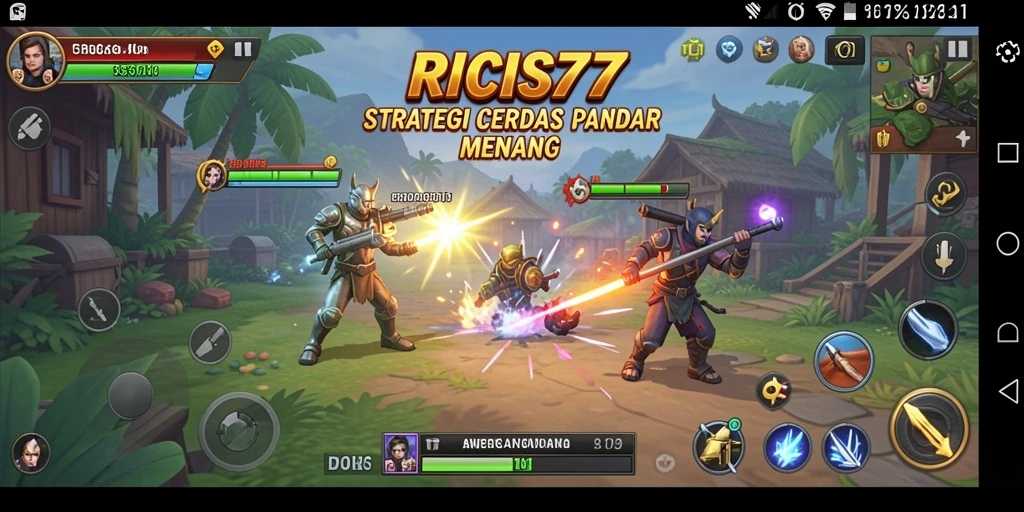 Tampilan gameplay intens dari RICIS77 yang penuh strategi.